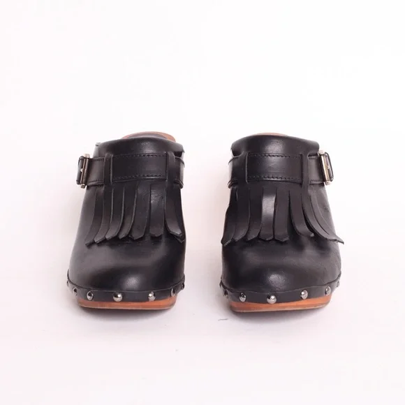 SOLD Madewell 1937 Wood Clogs Leather Kiltie US 8 - Picture 2 of 8